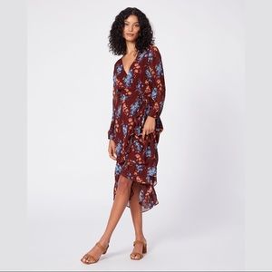 Paige floral wrap dress